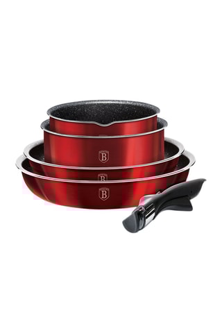 Batterie de cuisine revêtement marbre Metallic Line Burgundy Edition - 9 pièces