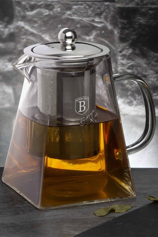 Théière carrée en verre borosilicate Black Silver Collection - 750 ml