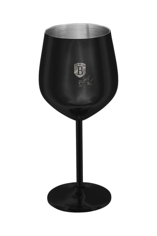 2 verres à vin en acier inoxydable - 2 x 55 cl