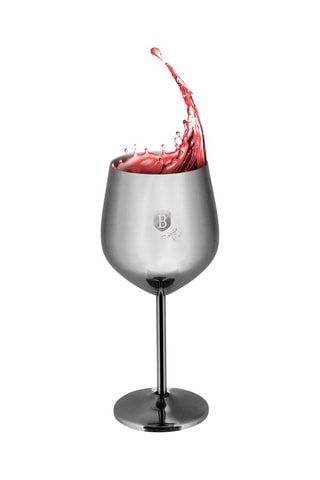 2 verres à vin en acier inoxydable - 2 x 55 cl