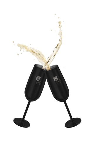 2 flûtes à champagne en acier inoxydable - 2 x 26 cl