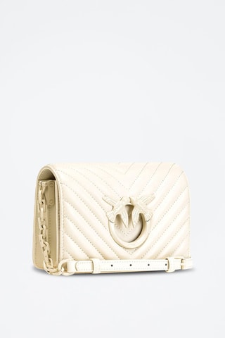Sac bandoulière en cuir de mouton Love Click Mini - Blanc