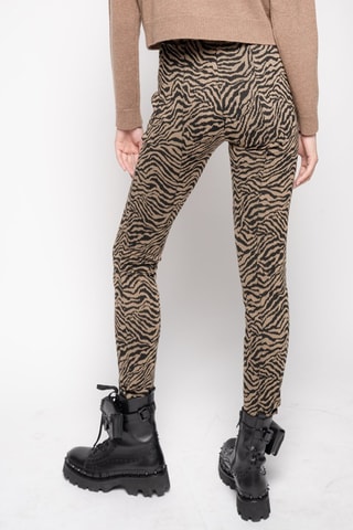 Pantalon taille haute - Noir et camel
