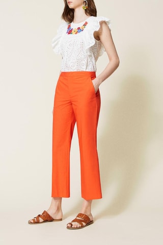 Pantalon droit 7/8 Orange