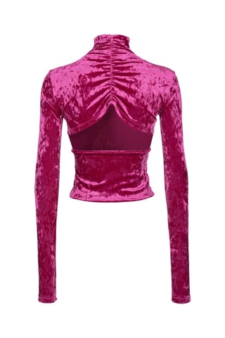 Crop top en velours - Rose