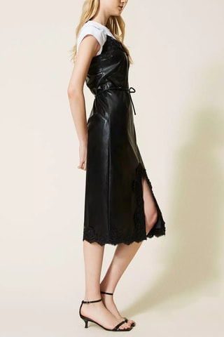 Robe midi et t-shirt - Noir