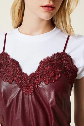 Robe midi et t-shirt - Bordeaux