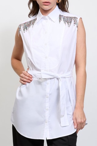Chemisier sans manches - Blanc