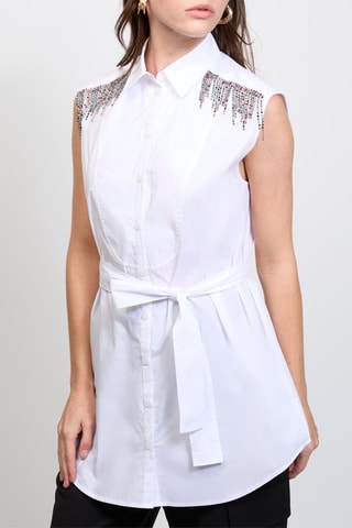 Chemisier sans manches - Blanc