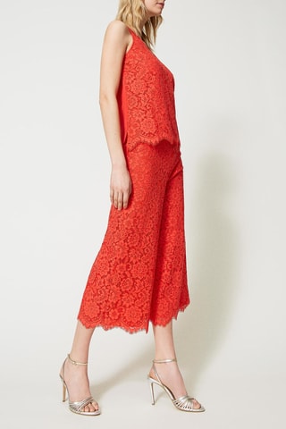 Pantacourt en dentelle - Corail