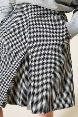 Jupe-short en laine - Gris clair et noir