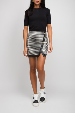 Jupe fourreau taille haute - Noir et écru