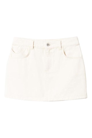 Minijupe taille haute - Beige