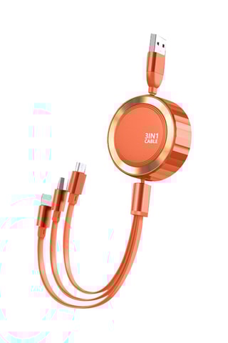 Intrekbare Kabel 3 A Eko - 3-in-1 - 1,2 m