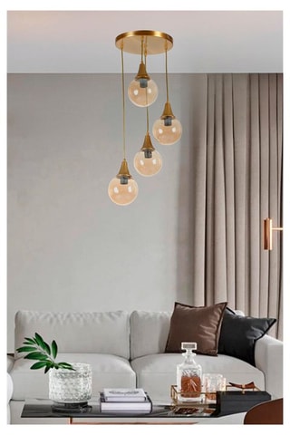 Suspension Afra - Doré - 4 x 40 W