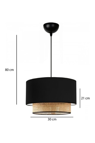Suspension en rotin - Noir - 15 W
