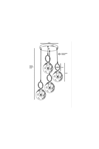 Suspension Morino - Blanc et doré - 4 x 60 W