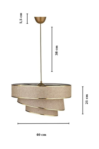 Suspension - Taupe et doré  - 40 W