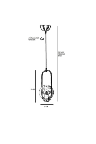 Suspension Ahy Tekeli - Doré et blanc - 60 W