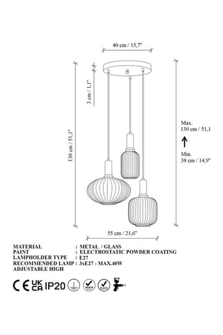 Suspensions - Blanc - 40 W