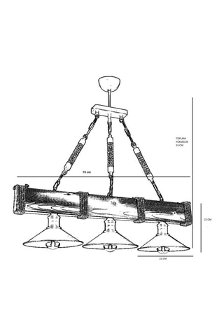 Suspension en bois de charme - Naturel - 3 x 60 W