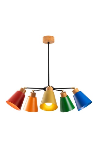 Suspension araignée Manavgat - Noir et cuivré - 5 x 100 W