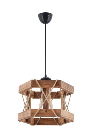 Suspension en bois - Naturel et noir