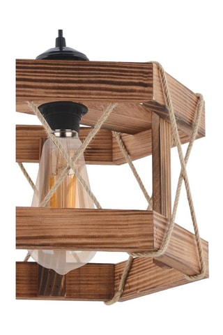 Suspension en bois - Naturel et noir