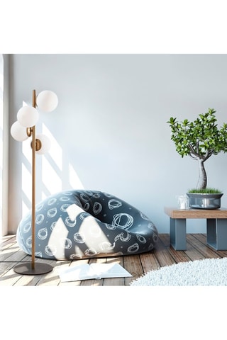 Lampadaire - Doré - 4 x 100 W