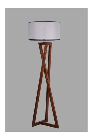 Lampadaire en bois Macka - Blanc - 60 W - 149 cm