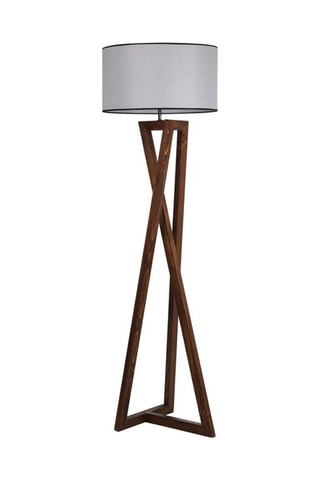 Lampadaire en bois Macka - Blanc - 60 W - 149 cm