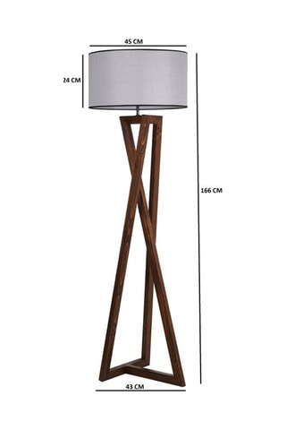 Lampadaire en bois Macka - Blanc - 60 W - 149 cm