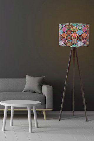 Lampadaire - Bleu et rouge - 60 W - 145 cm