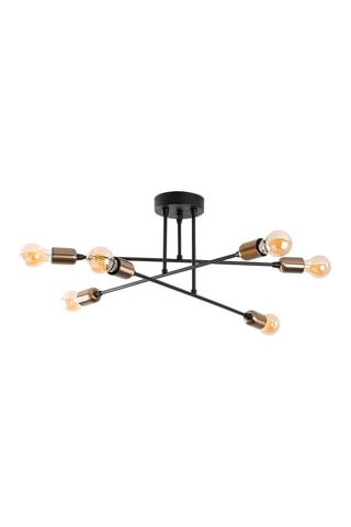 Suspension Flower - Noir et doré - 6 x 40 W