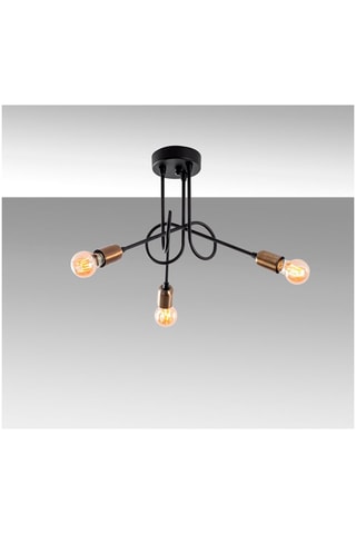 Plafonnier - Noir et bronze - 3 x 15 W