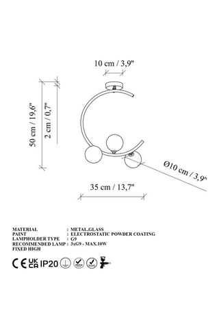 Suspension - Doré et blanc