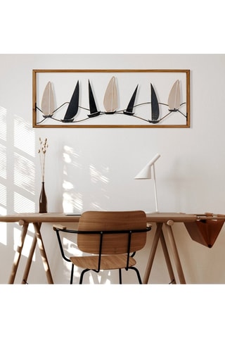 Décoration murale Guzelce - 90 x 34 cm - Beige et noir