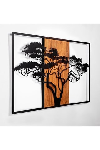 Décoration murale Acacacia - 90 x 58 cm - Naturel et noir