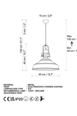 Suspension Craft - Noir et vert - 40 W