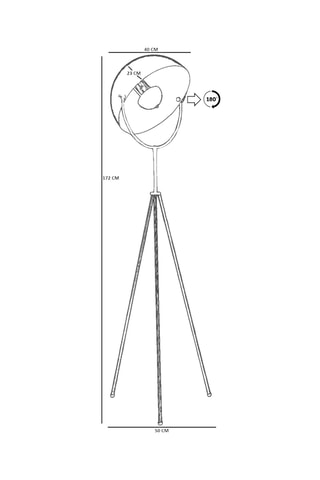 Lampadaire trépied - Doré - 40 W