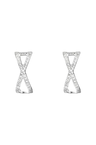 Boucles d'oreilles Croisement Or blanc et diamants