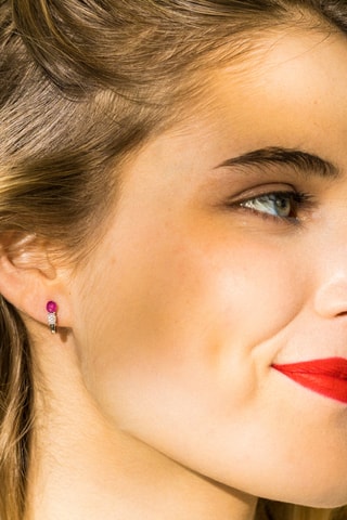 Créoles Lisemore - Or blanc, rubis et diamants