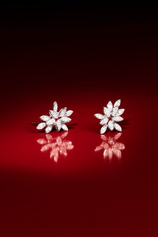 Puces Bouquet - Or blanc et diamants