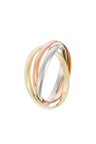 Bague Tri or - Or blanc, or jaune et or rose