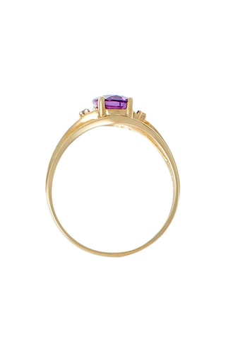 Bague Manaus  - Geelgoud, Amethist en Diamant