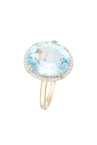 Ring Topazissime Geelgoud, Diamanten en Topaas