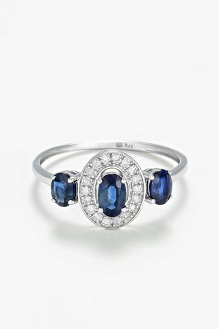 Ring Taipei  Witgoud, Diamanten en Saffieren