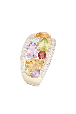 Bague Mae - Or jaune, diamants et pierres précieuses