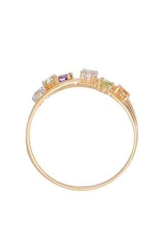 Ring Colorama - Geelgoud, Citrienen, Peridoten, Topaas en Amethist