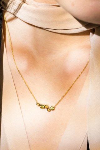 Collier Colorama Or jaune, citrines et péridots